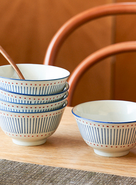 肆月饭碗家用2026新款陶瓷米饭碗釉下彩小碗吃饭碗高颜值个人专用