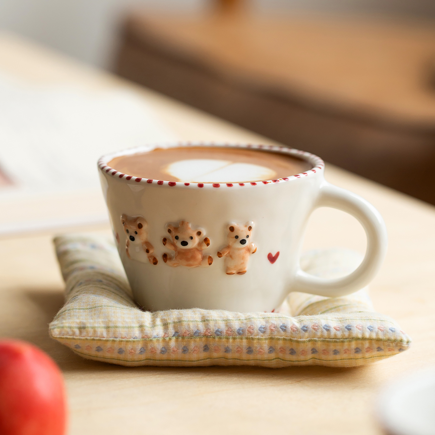 肆月创意浮雕卡通陶瓷马克咖啡杯