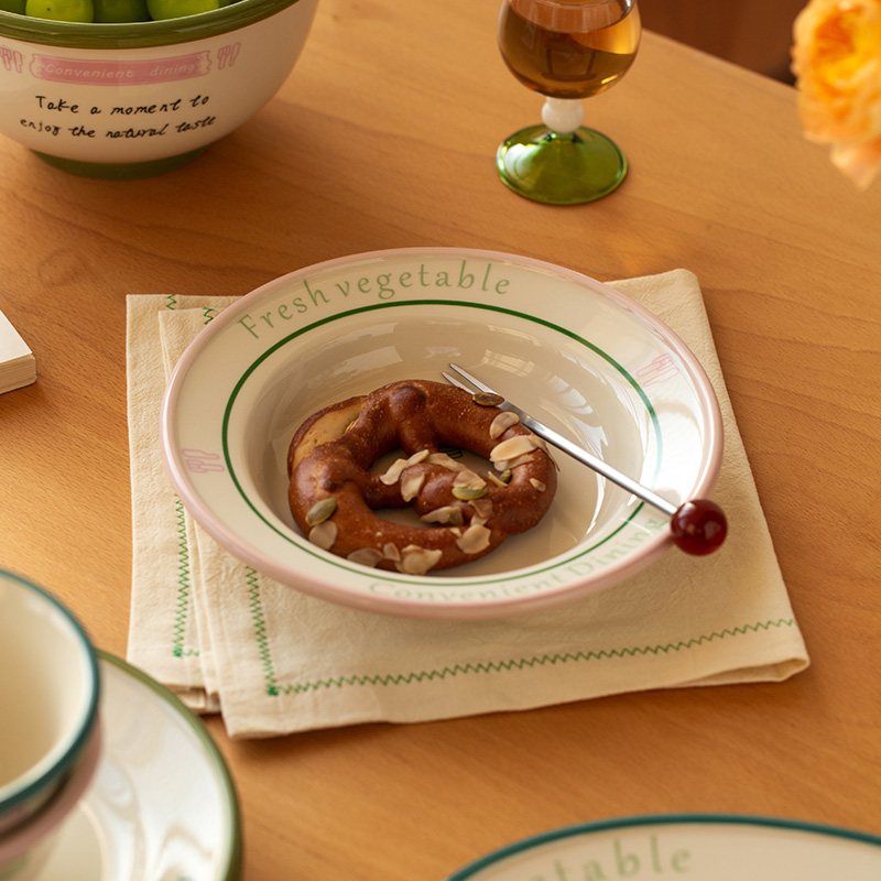 家用高级感釉下彩陶瓷菜盘可微波