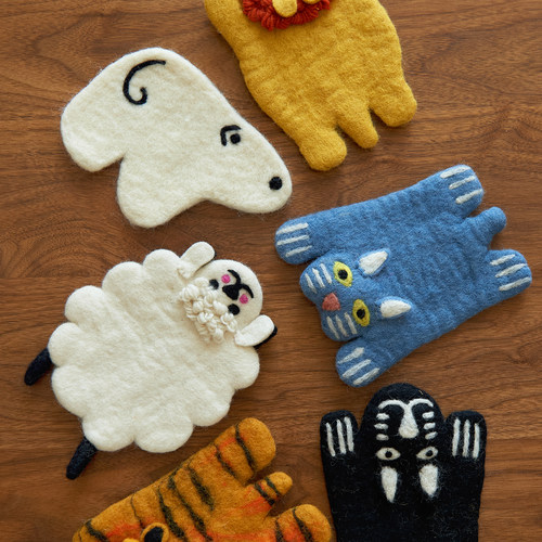 肆月可爱羊毛毡咖啡茶水杯垫隔热