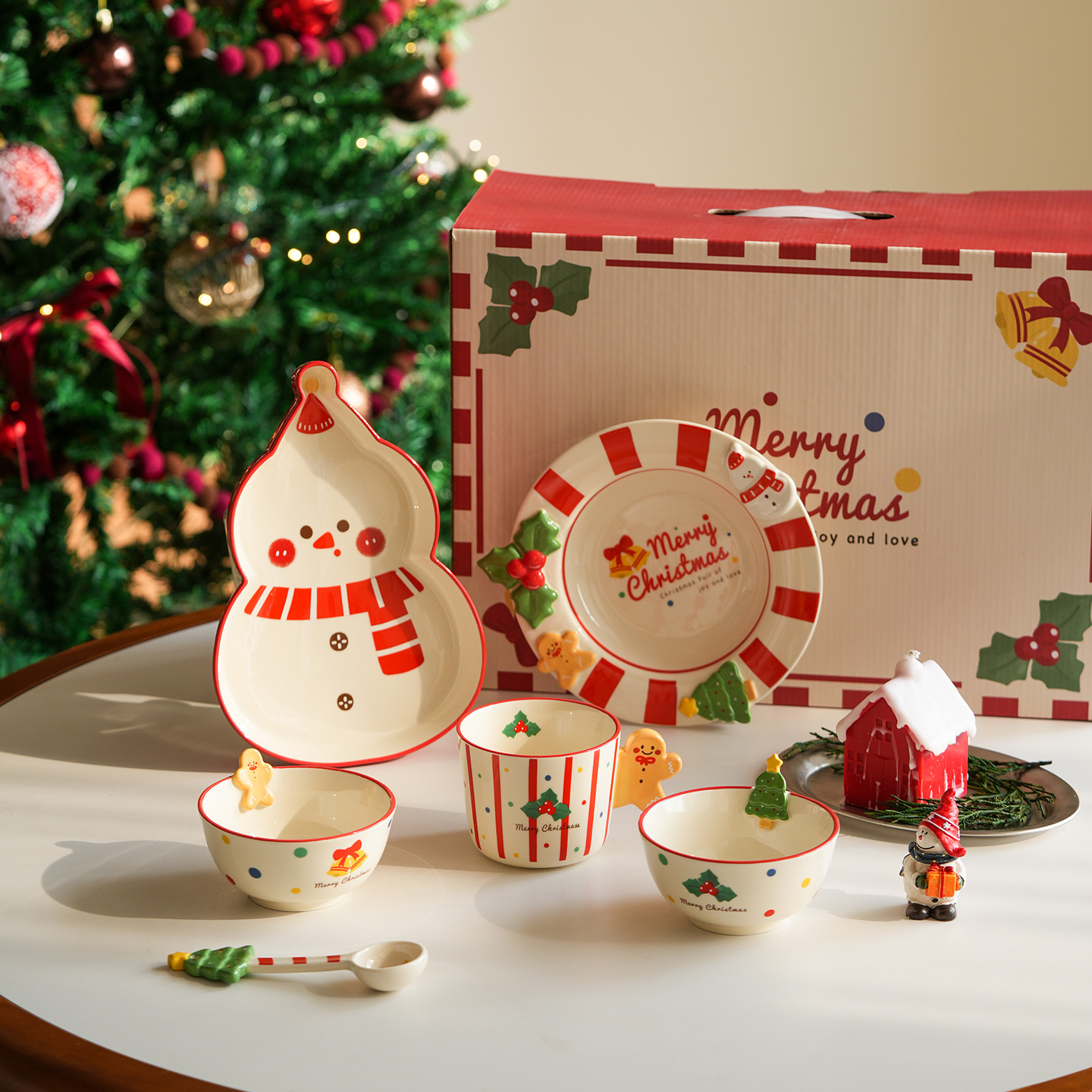 肆月圣诞节送礼精美碗盘套装