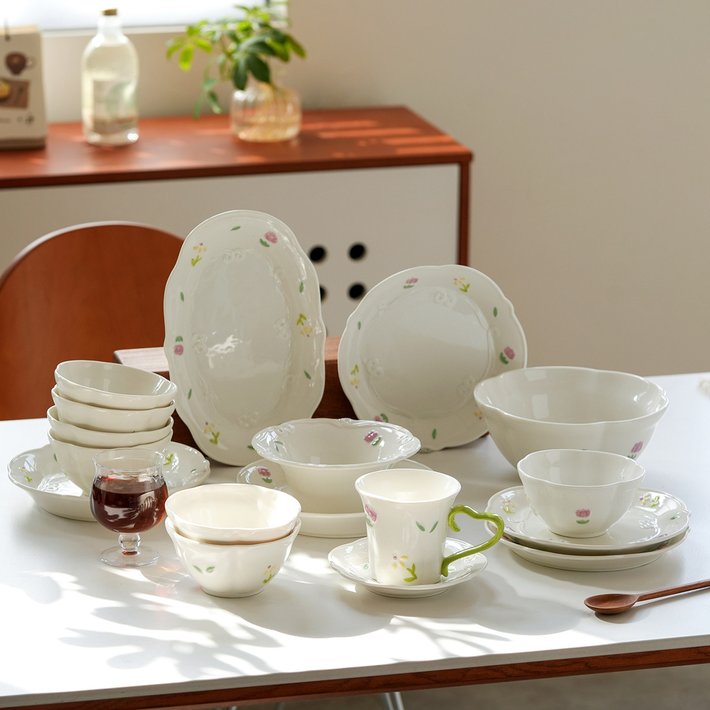 肆月法式碗盘套装餐具家用乔迁碗碟新年餐具礼盒新婚送礼装釉下彩,餐饮具,碗,淘宝优惠券,粉丝福利购,淘宝优惠卷