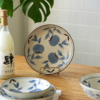 陶瓷盘中式高级感盘子餐盘家用菜盘圆盘新家碗碟柿子纹精致套装礼