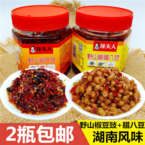 辣夫人瓶装野山椒豆豉腊八豆湖南