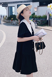 新款赫本风黑色娃娃领连衣裙178-1112-p105-k158，女装连衣裙，浙宝178