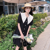 新款赫本风黑色娃娃领连衣裙178-1112-p105-k158，女装连衣裙，浙宝178