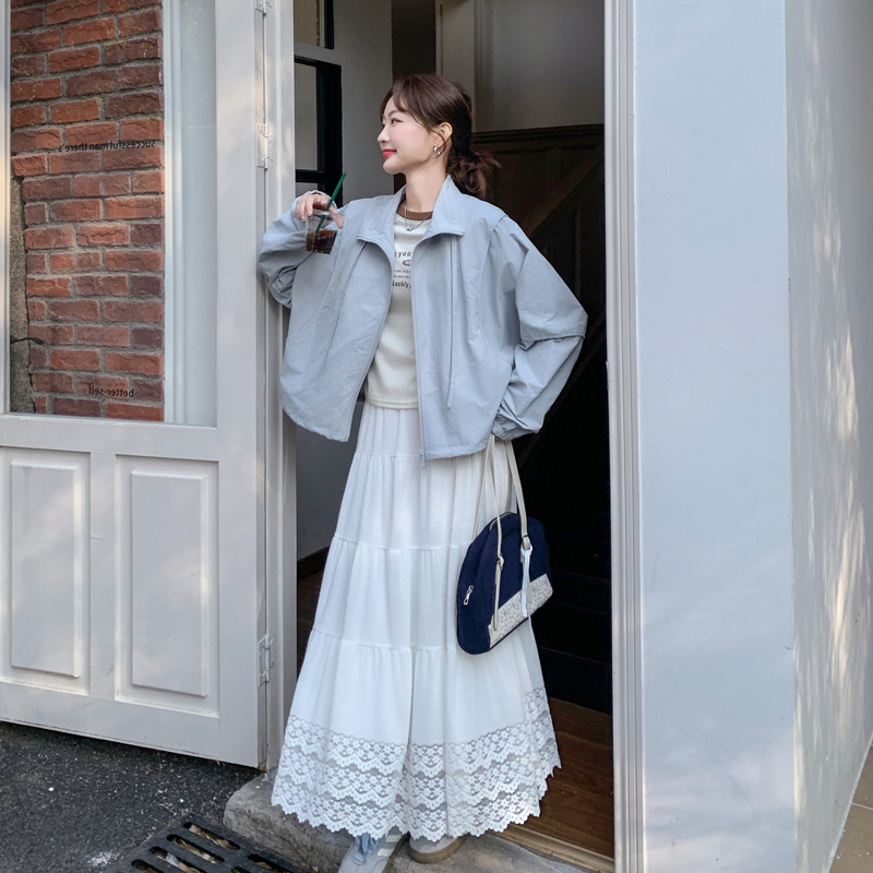 蓝色工装外套女春秋2025新款休闲夹克上衣短款小个子流行设计感，女装短外套，浙宝178