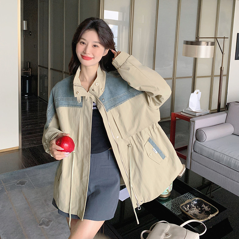 新款 现货牛仔拼接外套178-1189-p158-K218图片