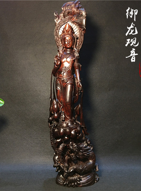 印度小叶紫檀木观音菩萨摆件精品