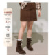 棕色高腰胖mm显瘦绝美时髦半身裙短裙子2025新款 曾小咸大码 女装