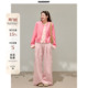 上衣春季 胖mm粉色假两件针织开衫 新款 休闲裤 曾小咸大码 套装 女装