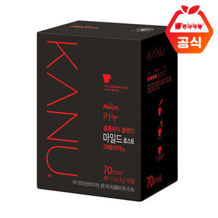 韩国直邮孔侑麦馨KANU卡奴70条无糖速溶纯黑咖啡1.6g单条