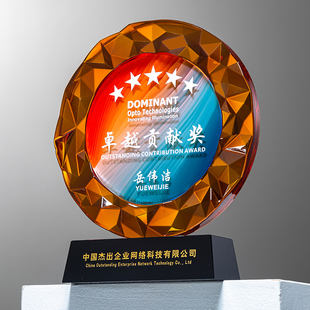 订制高级感创意水晶奖杯优秀员工团队颁奖年会企业嘉奖荣誉冠军