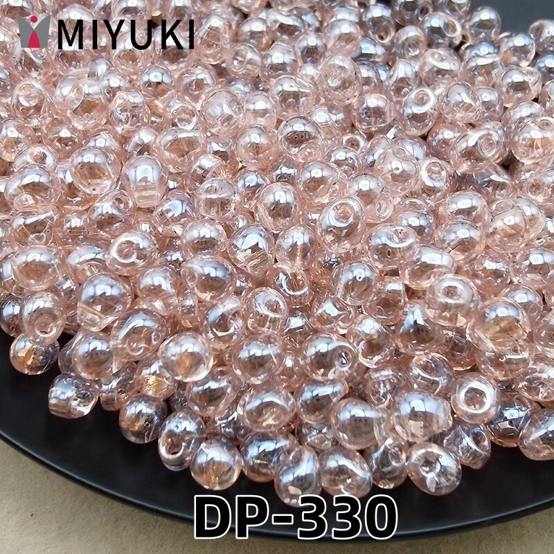 日本进口御幸MIYUKI透明幻彩粉水滴珠米珠DP3.4mm手工DIY串珠材料