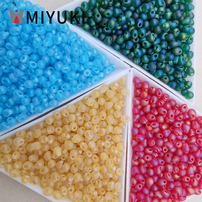 日本进口MIYUKI御幸磨砂水滴珠3.4mm米珠手工DIY串珠散珠饰品配件