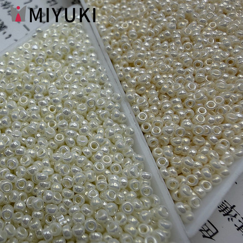 日本进口御幸珍珠色米珠串珠配件