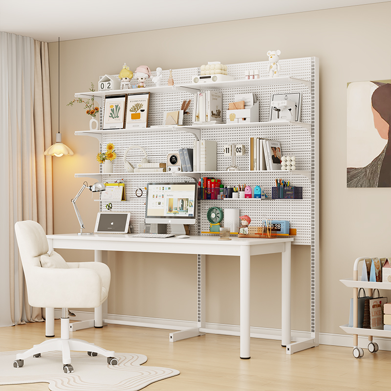 立式洞洞板置物架落地白色黑色