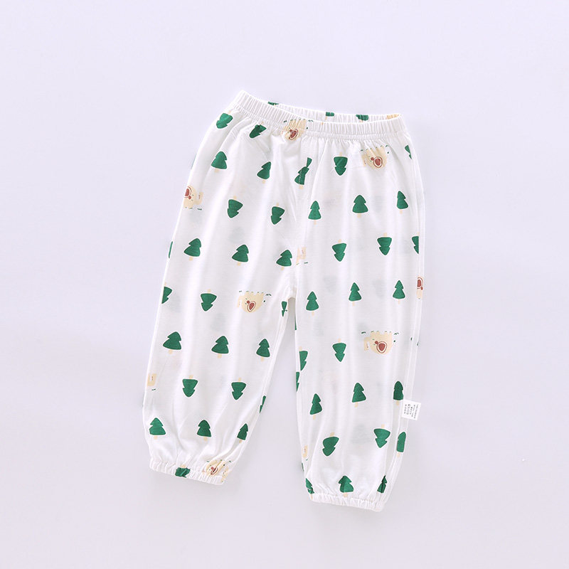 婴儿防蚊裤纱布纯棉春夏薄款1-3岁男女宝宝长裤小童休闲裤子外穿