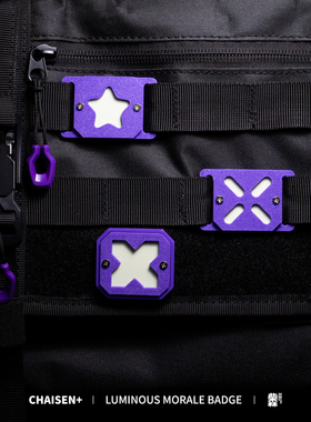 柴森家|夜光士气章molle系统用魔术贴硬质章机能包配件紫色主题