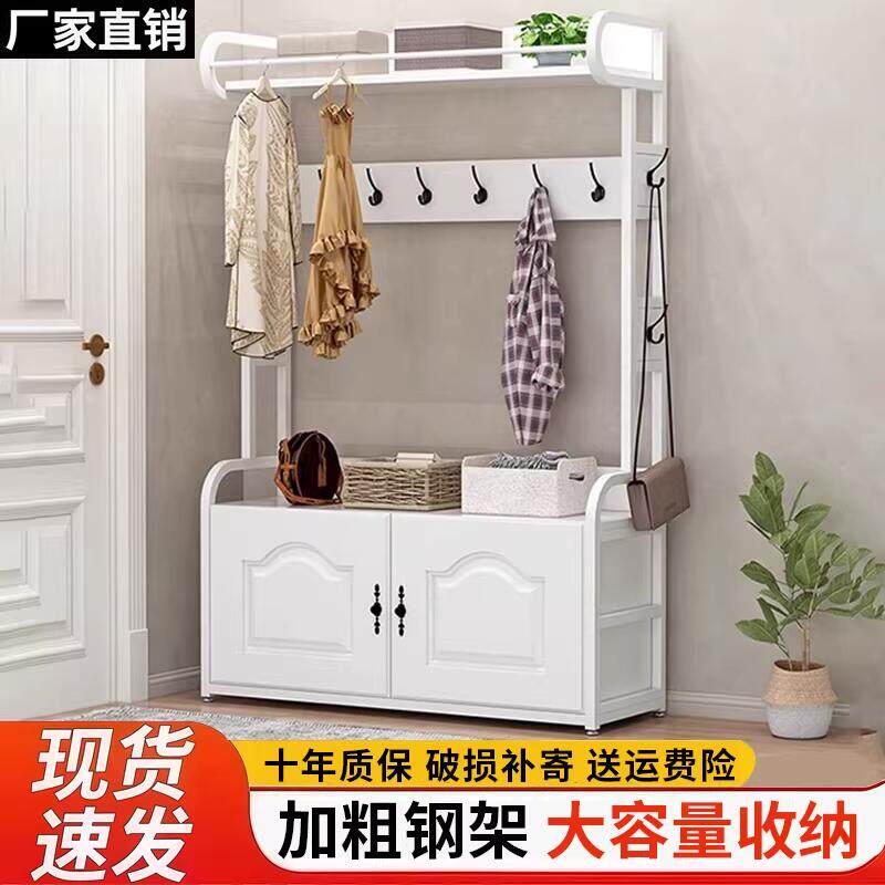 客厅入户衣帽架鞋柜一体落地