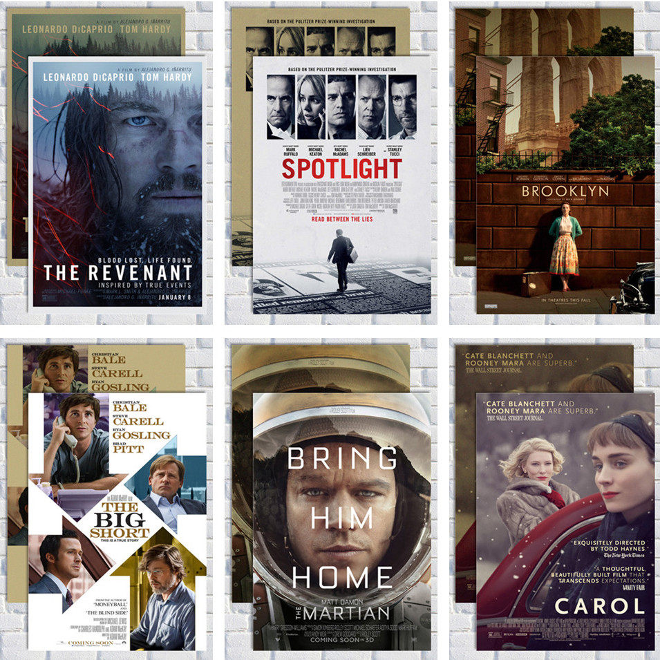 奥斯卡电影海报装饰画报 荒野猎人/聚焦/大空头/卡罗尔/布鲁克林