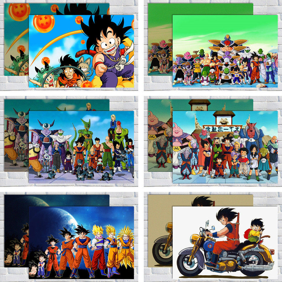 七龙珠海报孙悟空怀旧复古老动漫牛皮纸酒吧装饰挂画墙贴画寝室图