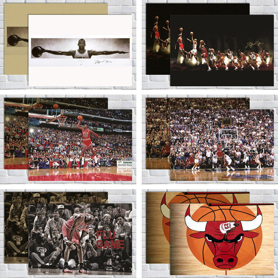 迈克尔乔丹臂展海报卧室墙壁画臂展篮球nba全明星巨幅挂画装饰画
