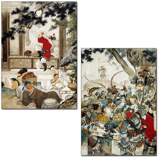 大闹天宫海报 刘继卣 国风插画装饰画牛皮纸儿时回忆西游记孙悟空