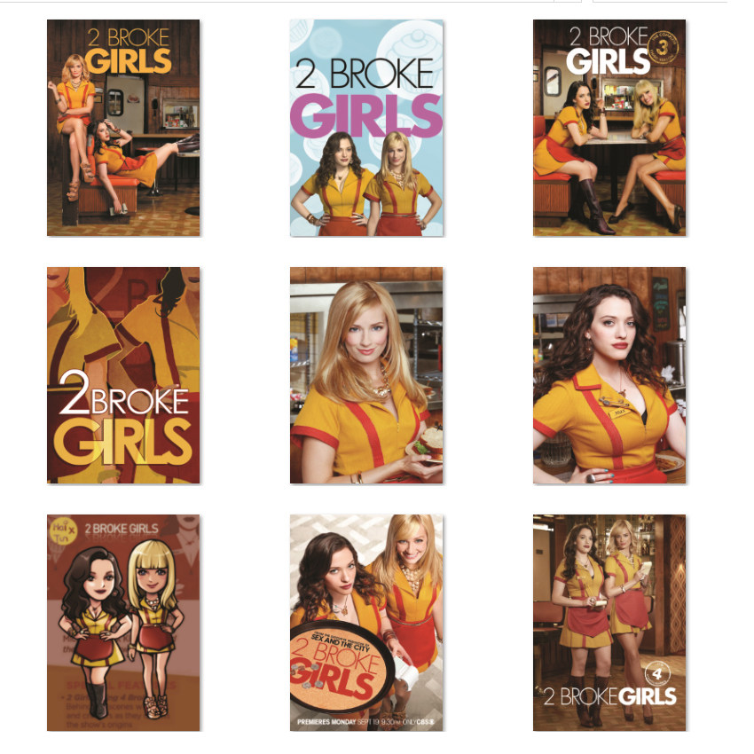 破产姐妹海报画 Broke Girls 打工姐妹花 搞笑美剧装饰璧画挂画图