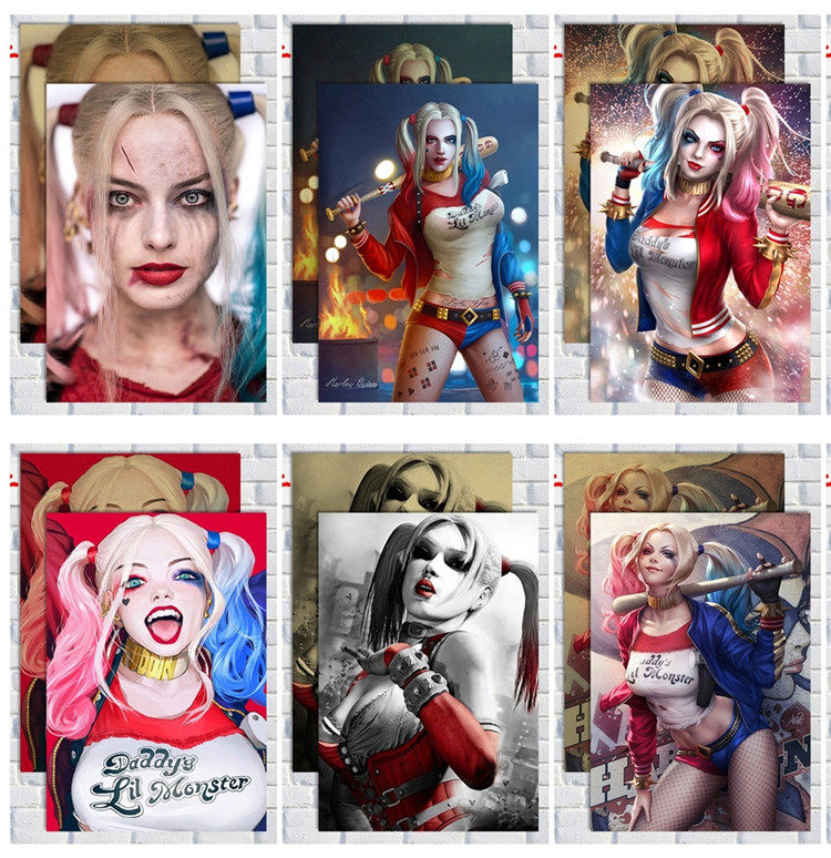 小丑女电影海报装饰挂画图 哈莉奎茵恩自杀小队蝙蝠侠 dc英雄包邮