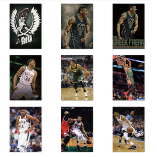 饰挂画写真图 NBA雄鹿队篮球明星装 字母哥海报 扬尼斯阿德托昆博