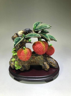 石湾公仔桌面摆件荔枝精品