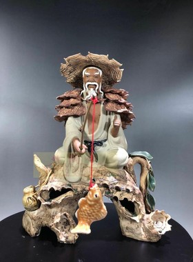 石湾公仔摆件姜子牙人物