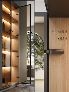 20铝框一字液压铰链隐藏式 缓冲门铰玻璃门铝框专用二段力铰链