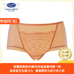 奥丝蓝黛亲肤透气蚕丝底档内裤女丝滑易洗易干舒适中腰三角裤T4K