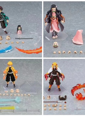 鬼灭之刃Figma DX-498#炭治郎 508祢豆子 豪华版可动手办模型摆件