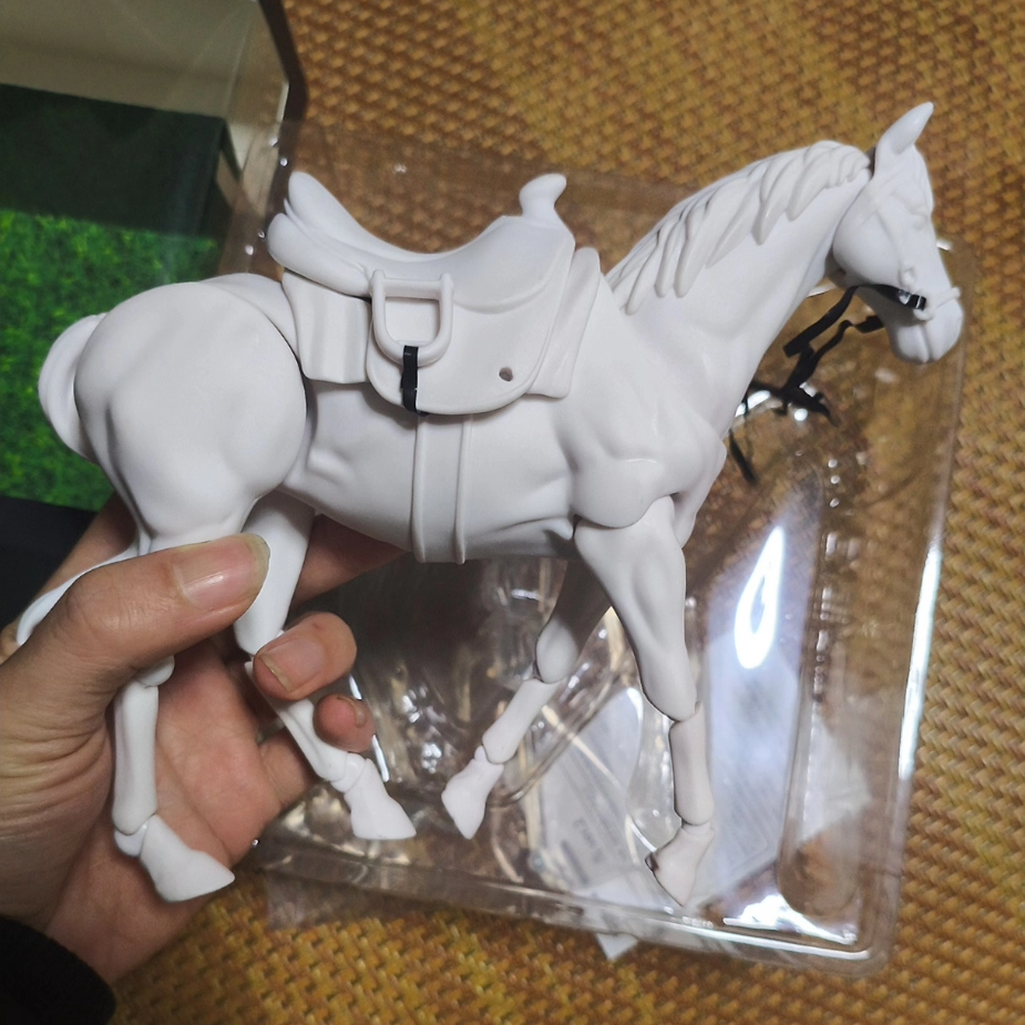 无色白模马跨境爆款绘画彩绘教学仿真关节可动马模型骑手骏马手办