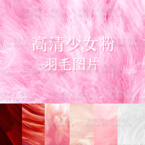 42张少女粉色羽毛背景墙纸高清jpg图片设计素材