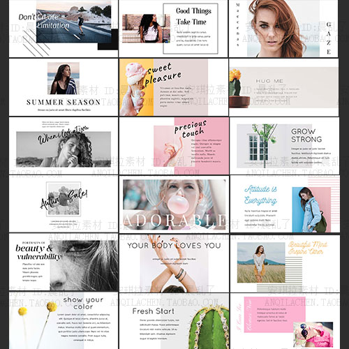 200张含配图Instagram时尚简洁欧美时尚排版海报banner英文字体