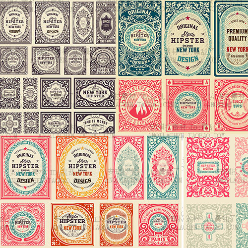 欧式维多利亚复古元素时尚边框花纹图案矢量eps素材