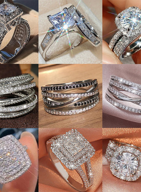 时尚戒指女夸张个性嘻哈S925镀银开口指环ins小众网红食指戒