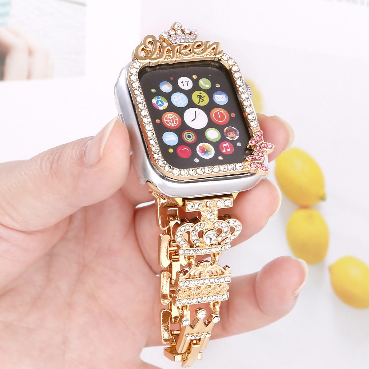 新款皇冠镶钻金属表带适用苹果Apple手表腕带iwatch56789SE表带,智能设备,智能手表手环表带/腕带,淘宝优惠券,粉丝福利购,淘宝优惠卷
