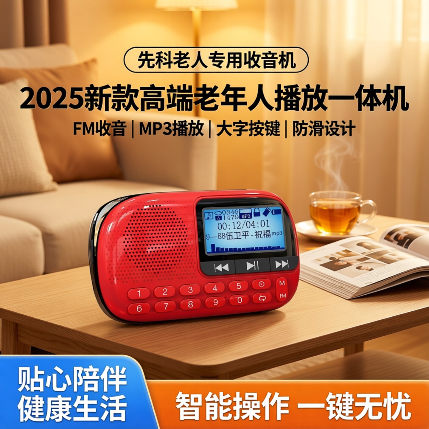 先科收音机老人专用2025新款高端老年人播放一体机多功能FM播放器
