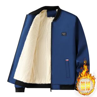 棉袄男冬季加绒加厚棉衣青年修身休闲棒球服夹克衫棉服上衣外套男