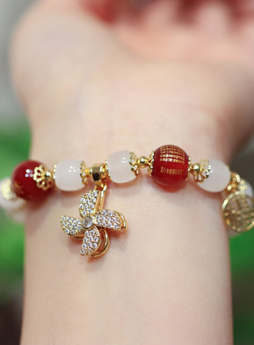 红玛瑙本命年富贵手链女手串