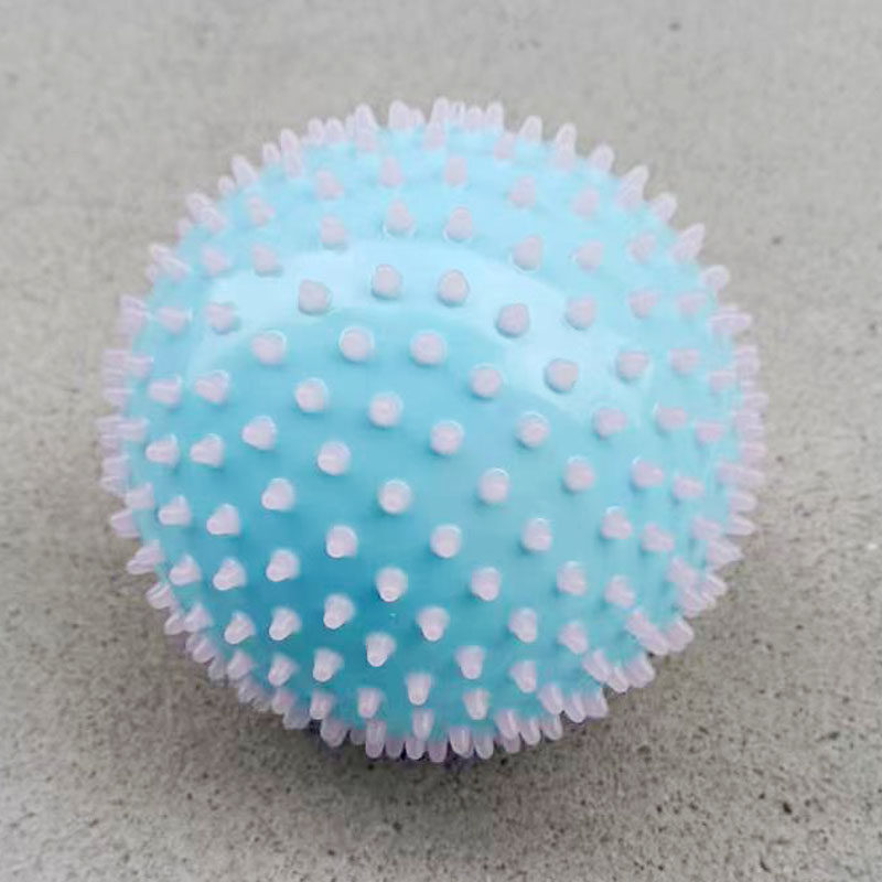 儿童9寸4炫彩按摩球刺球感统训练凹凸手抓球宝宝感官婴幼儿拍拍球