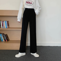 Real price of new high waisted slim wide leg pants elastic waist casual pants in autumn and winter