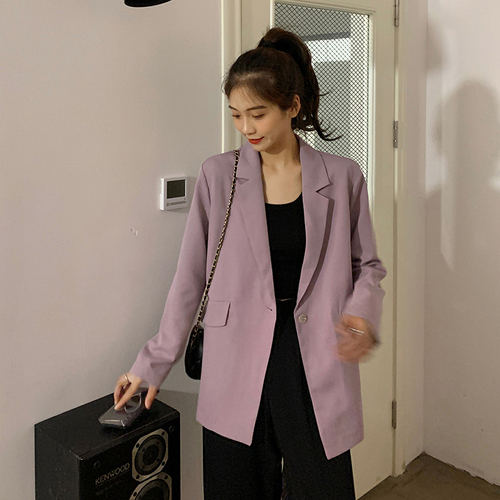 Real shooting of new autumn loose temperament long sleeve suit coat leisure suit top real price