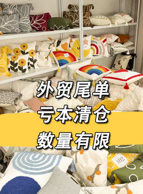 花朵抱枕清仓圈绒刺绣沙发靠垫套