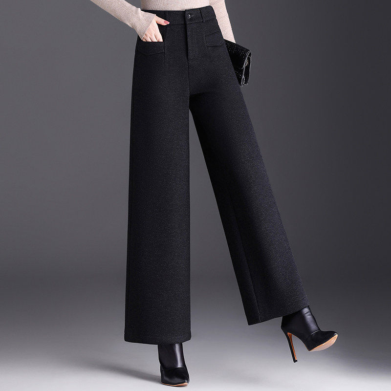 小个子超好看的裤子2026春季新款毛呢阔腿裤女宽松直筒休闲裤长裤,女装/女士精品,休闲裤,淘宝优惠券,粉丝福利购,淘宝优惠卷